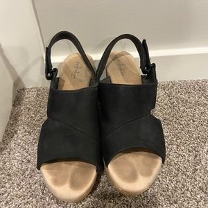 Clarks Suede Wedges